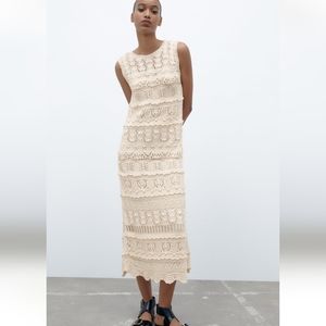 New Zara Knit Midi Dress